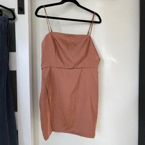 NWT revolve superdown Gianna Slit Mini Dress Nude Metallic Copper Size Large